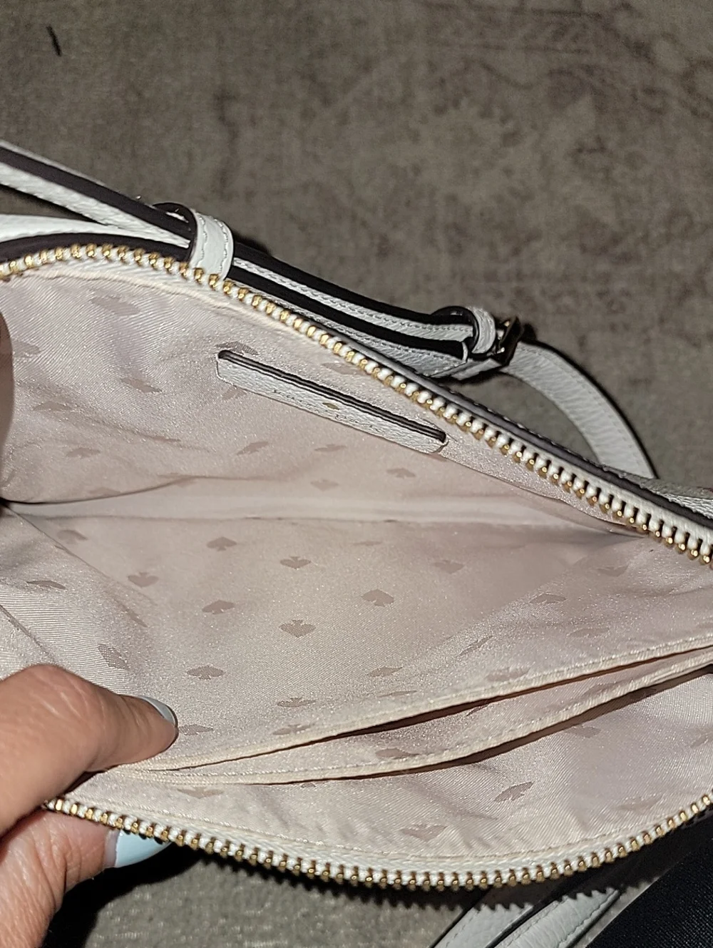 kate spade Cream, Pink & Orange Striped Canvas With Leather Trim Crossbody Bag